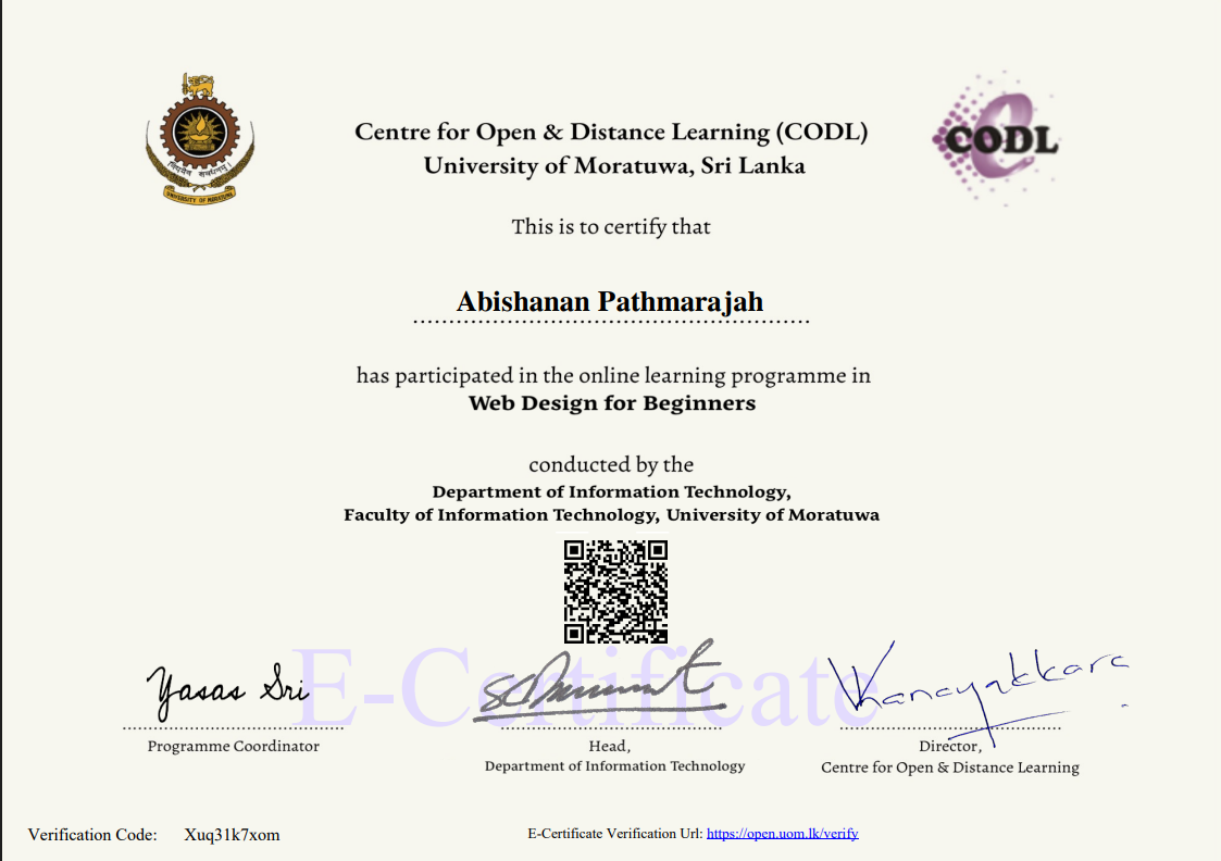 Web Design Certificate